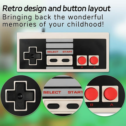 2-Packs Compact and Comfortable Game Controller - Perfect for Extended Gaming Sessions，Compatible with Mini Console & Classic Edition,Extended 9.8FT Long Cable