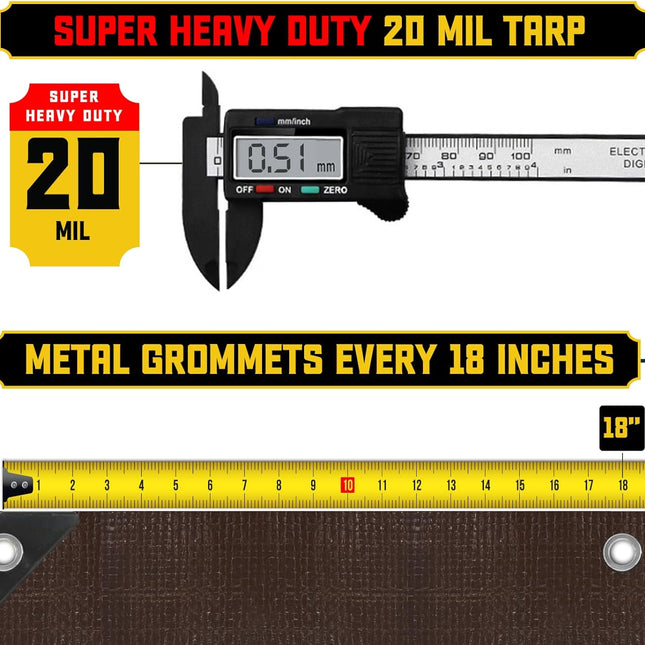 Extreme Heavy Duty 20 Mil Tarp Cover, Waterproof