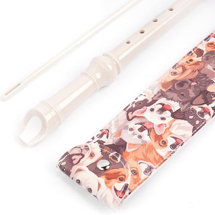 Recorder Instrument for Beginner Adults,8-Hole Soprano Descant Recorder Music Flute with with Cleaning Rod & Leather Case For Home Entertainment(2-Dense Dog)