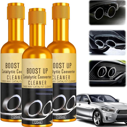 3 PCS Catalytic Converter Cleaner Auto Parts Engine, Exhaust System Pipe Carbon Removal Cleaner Treatment Additive Oil, Fuel System Treatment Oil Additive for Gas and Diesel Car