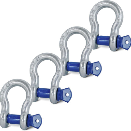 4 Pack 1/2" D Ring Shackle with 9/16" Screw Pin, 26,400 lbs Break Strength Heavy Duty Tow Recovery for Winch Off-Road Jeep Truck ATV UTV