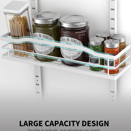 White 9-Tier Over The Door Pantry Organizer, Pantry Organization And Storage, Metal Hanging Spice Rack Shelves Door, Home & Kitchen Essentials, Laundry Room Bathroom Organization