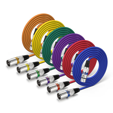 XLR Cable 15ft 4 Pack - 3 Pin Balanced Male to Female Mic Cable