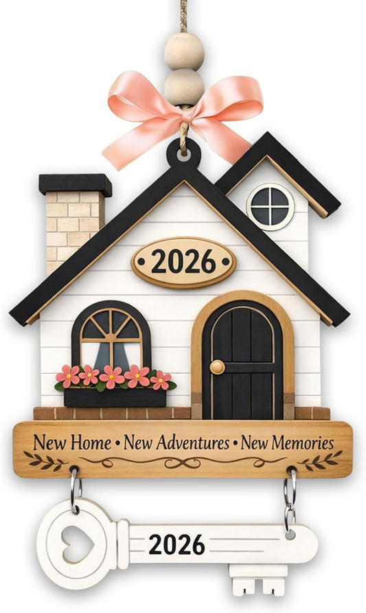 New Home Ornament 2026, 4 x 4 Inch Hanging Housewarming Gift