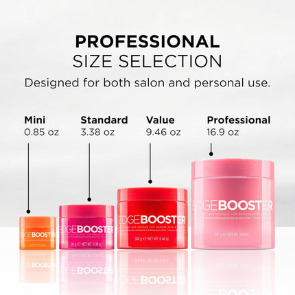 Style Factor Edge Booster Extra Strength & Moisture Rich Pomade | Strong Hold Edge Control Gel for Thick & Coarse Hair | High Shine, Non-Greasy Styling | Pink Sapphire, 3.38 oz