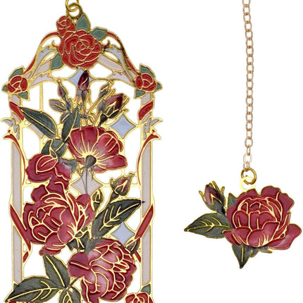 BLBMH Rose Bookmarks for Women Mother's Day Gifts Teacher Appreciation Gifts Birthday Christmas Unique Gifts Cute Pretty Metal Book Marks for Grils Mom Readers Book Lovers - Red