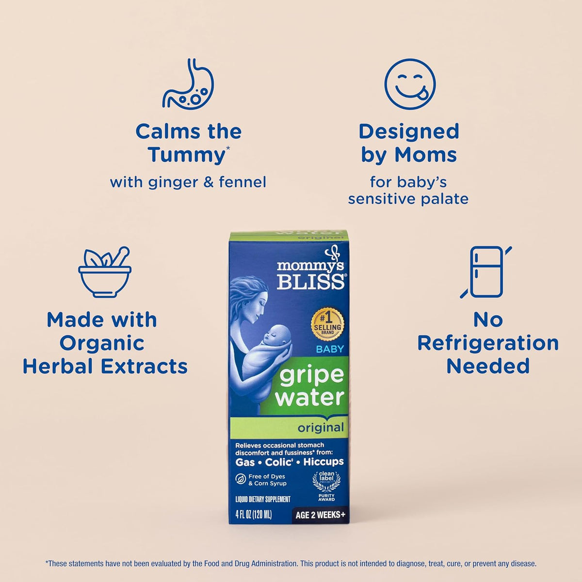 Gripe Water Original, Infant Gas & Colic Relief, Gripe Water for Babies, Gentle & Safe, 2 Weeks+, 4 Fl - photo 3