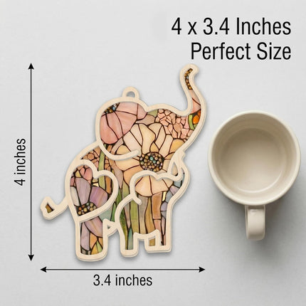 Mothers Day Gifts for Mom, Mom Gifts from Daughter Son, Elephant Ornament with Story Card & Envelope, 4x4 Inch Acrylic Wood Keepsake, Birthday Gifts for Mom, New Mom Gift