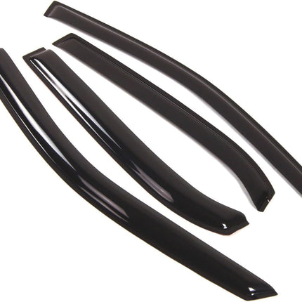 TuningPros Outside Mount Window Vent Visors Rain Guards Compatible with Chevrolet Equinox 2010-2017 | Side Window Wind Deflectors Rain Shields | Black Tinted, 4 Pcs Set, BGWV-065