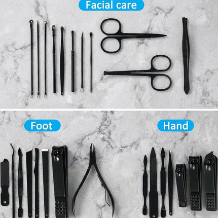 Manicure Set Nail Clippers Set Pedicure Kit, 26-Piece Brown