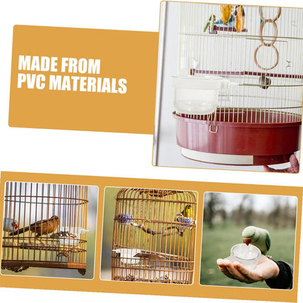 Toyvian 10pcs Detachable Acrylic Bird Food Cups and Water Feeders Small Size Hanging Cage Bowls for Parrots Canaries Finches Small Animals