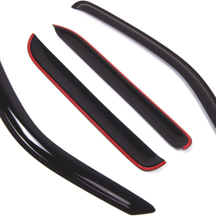 Tuningpros Window Visor Compatible with 2001-2007 Mazda Tribute, DGWV2-317 Outside Mount Deflector Rain Guard Dark Smoke, 4 Pcs Set