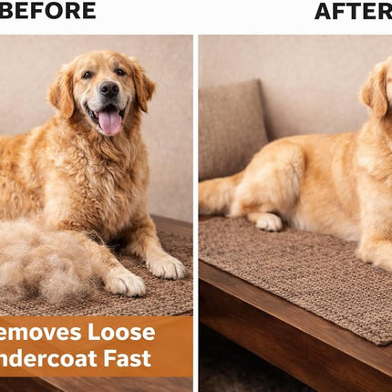 Field & Fur Dog Deshedding Tool, Undercoat Brush for Dogs & Cats, Removes Loose Fur, One-Click Release, Heavy Shedding Grooming Tool for Goldendoodles, Long Hair & Double Coats