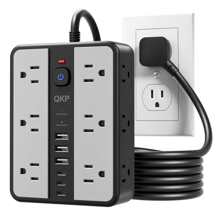 6 FT/ 2400J Surge Protector Power Strip, 12 Outlets, 6 USB (3 USB C) - photo 9