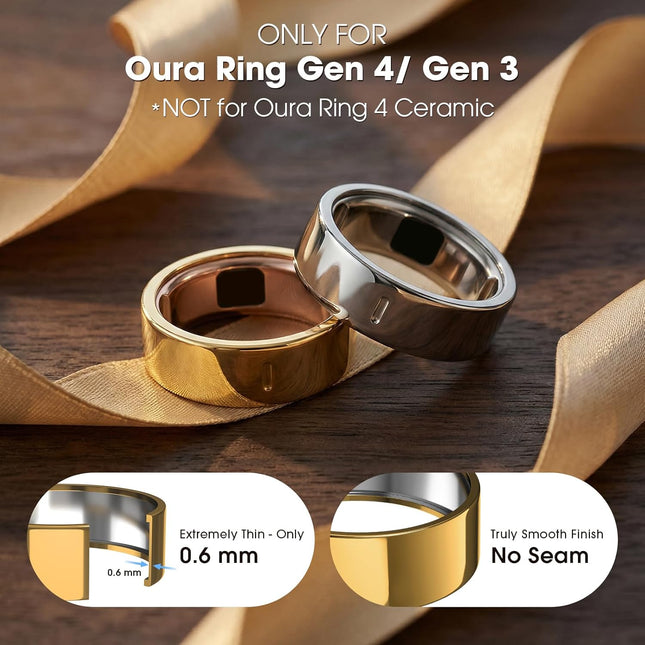 2 Pack High-Gloss TPU Smart Ring Protector Covers, Size 8
