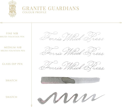 Granite Guardians Stone Grey Fountain Pen Ink with Rose Gold Shimmer, 20ml Bottle - photo 3