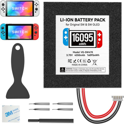 Kosker Switch 1 Battery Replacement Kit Compatible with Nintendo Console HAC-001 & OLED HEG-001, 16095mWh HAC-003 Switch Battery with Extra Repair Tools Kit for Extended Gaming, 1 Pack