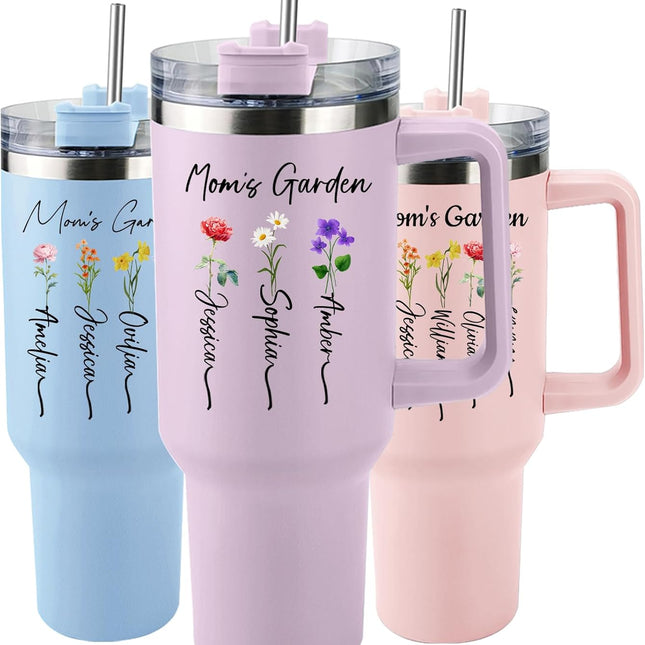 Mothers Day Personalized Mom Tumbler with Kids Names