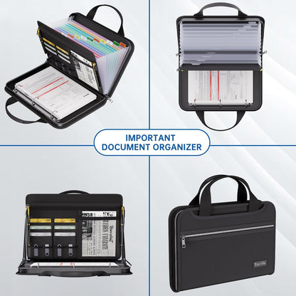 Fireproof Accordion File Organizer with Handle, 13 Pocket Expanding File Folder with Zipper & Labels - photo 4