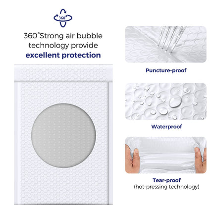 White Bubble Mailers 10.5x16 Inch 25 Pack Self Seal Padded Envelopes