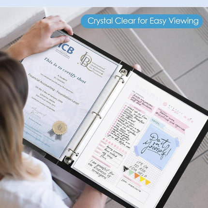 Sheet Protectors 8.5 x 11 Inch, Clear Top Loading Page Protectors for 3 Ring Binder, Polypropylene Plastic Sleeves, Letter Size Document Protectors, Office & Home, 50 Pack