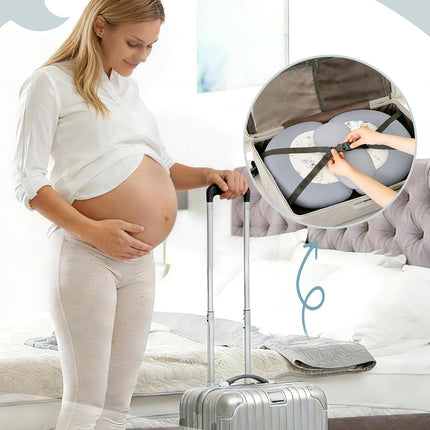 Pregnancy Pillow for Sleeping, Maternity Pillow with Removable Cooling Cover, Support for Back, Belly and Hips, Portable Travel Wedge Pillow for Pregnant Women with Adjustable Small Pillow