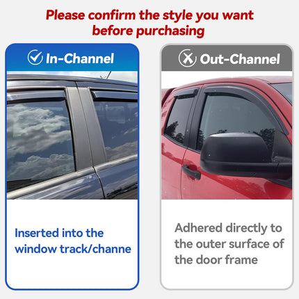 in-Channel Window Visors Rain Guards for 2011-2023 Dodge Charger