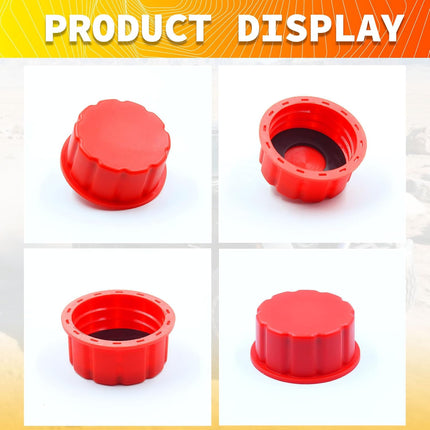 4 PCS Universal Gas Can Cap Replacement - Coarse Thread Fuel Tank Lid Fits 1/2/5/10+ Gallon Gas Cans, Compatible with Midwest, Briggs & Stratton, Scepter & Most Plastic/Metal Jerry Cans