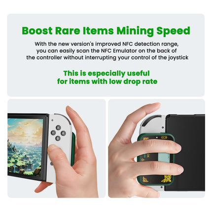 Joysfusion NFC Emulator, Store 3000 NFC Data, Support Ulimited Scan, 1.2" Screen, Easy Button Controls, Rechargeable for Endless Play, Compatible with 50+ Games (Green)