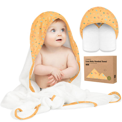 Hooded Baby Towel for Newborn, Baby Bath Towels (Frog, 35x35)
