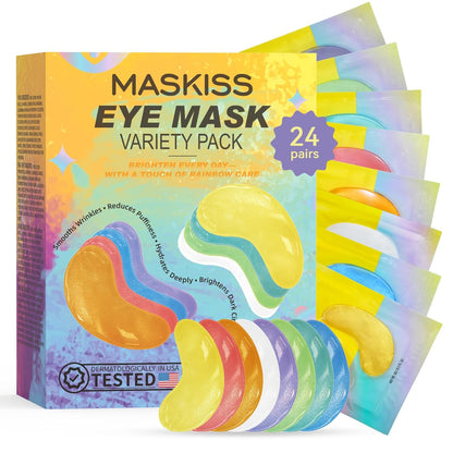 Under Eye Patches Variety Pack (24 Pairs), Easter Gifts for Women, Eye Masks for Dark Circles Puffy Eyes With 8 Colors