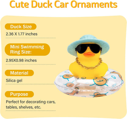 Car Duck Dashboard Decoration, Rubber Duck Car Ornament for Dashboard Decoration Accessories with Mini - photo 4