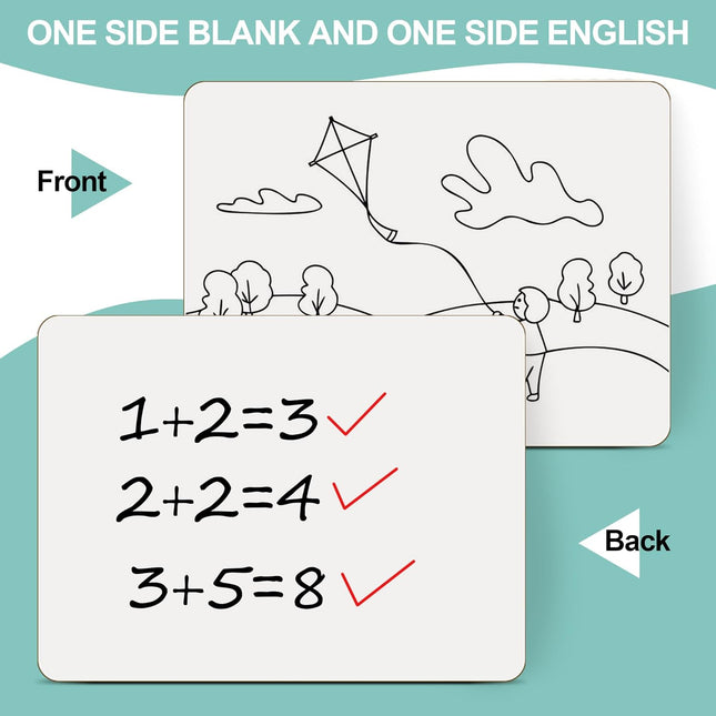30-Pack Small Double-Sided White Boards, 9" x 12"