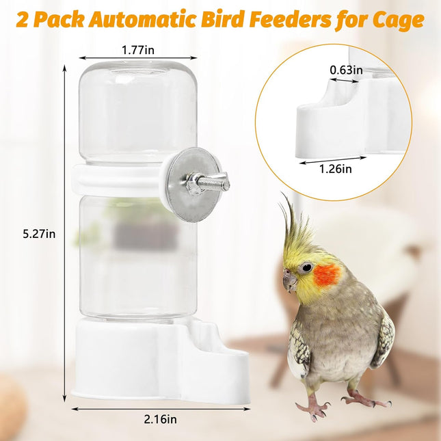 Automatic Bird Water Dispenser, 2-Pack Cage Water Feeder