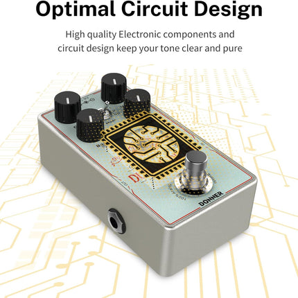 Donner Dumbal Drive Overdrive Pedal for Electric Guitar - Dumble Style With 2 Band EQ Boost Effect, Pure Analog True Bypass