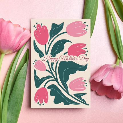 24 Pack Floral Happy Mother's Day Cards with Envelopes, 8 Flower Designs Mothers Day Cards for Family Friends Coworkers, Blessings Inside, 4x6in