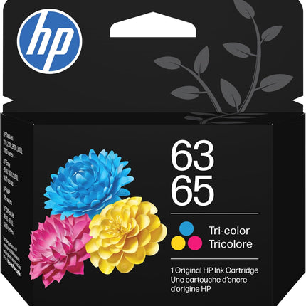 HP 63 65 Tri-Color Ink Cartridge | Works AMP; DeskJet 1100, 2100, 2600, 3600; Envy 4500, 5000; OfficeJet 3800, 4600, 5200 Series | B7RT2AN