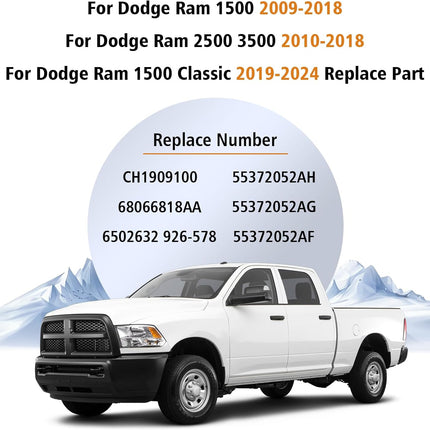 Rear Tailgate Molding Cap Spoiler, Fit for 2009-2018 Dodge Ram 1500/Fit for 2010-2018 Dodge Ram 2500 3500,Tail Gate Protector CH1909100 55372052AH 55372052AF