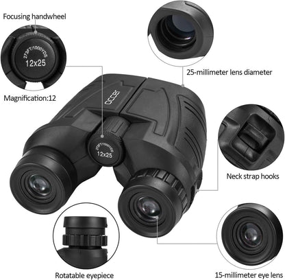 12x25 Compact Waterproof Binoculars for Adults and Kids - photo 4