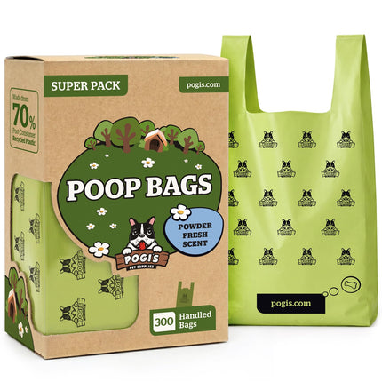 Large Dog Poop Bags with Handles, Fresh Scent, Extra Thick, 300 Bags