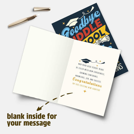 Funny Middle School Graduation Card Gift for Boys Girls Teenagers, Congratulations Card for Middle & High School Student, Proud of You Cards, Gift for 8th Grade Graduate