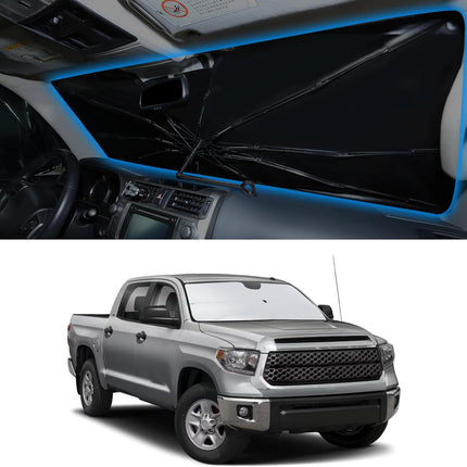 Windshield Sun Shade Umbrella Accessories Compatible with 2007 2008 2009 2010-2026 Tundra for Toyota Foldable Sunshade Sun Visor Blocks UV