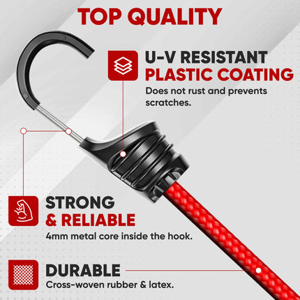 Bungee Cords with Hooks, 32pk 10" 18" 24" 32" 40 Bungees & Tarp Ties - photo 3