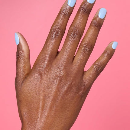 ohora Semi Cured Gel Nail Strips (N Cream Sky) - Blue, Solid, Works with Any UV/LED Lamps, Salon-Quality, Long Lasting, Easy to Apply & Remove - Includes 2 Prep Pads, Nail File & Wooden Stick