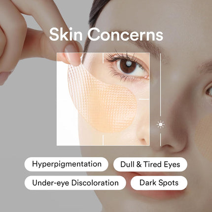 Abib Glutathione Kojic Acid Eye Patches for Radiance Dark Circles & Dark Spots, with Tone-up Jelly, 60 Count, Korean Skin Care