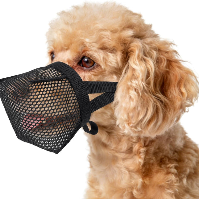 Mesh Dog Muzzle for Small Medium Dogs Yorkshire Poodle Dachshund Puppy Muzzle to Anti Biting Scavenging Chewing for