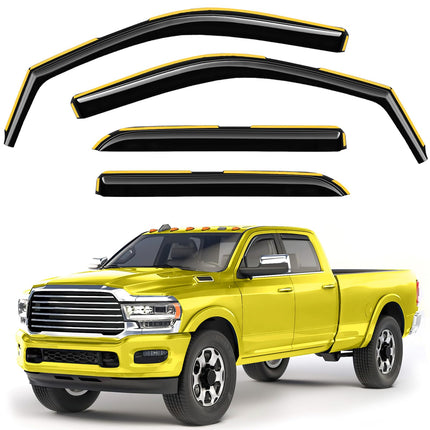 in-Channel Extra Durable Window Rain Guards for Chevy Silverado/GMC Sierra 1500 2019-2026 Crew Cab,Window Deflectors,Vent Visors,Side Window Shades, Truck Accessories-4pcs