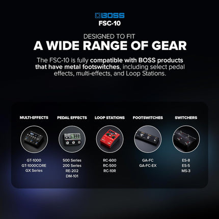 BOSS FSC-10 | Footswitch Caps | 10 Pieces | Transparent & Rugged Design | Enhances LED Visibility | Easy Installation & Removal | Compatible with Select BOSS Multi-FX, Pedals, Switchers & More