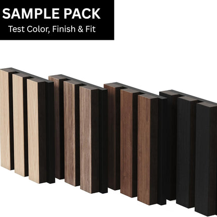 Samples-Pack Acoustic Slat Wall Panels - Soundproof Wood Paneling for Interior Decor