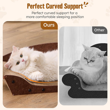 Cama rascador de cartón para gatos de interior, 26'', 1PC, marrón